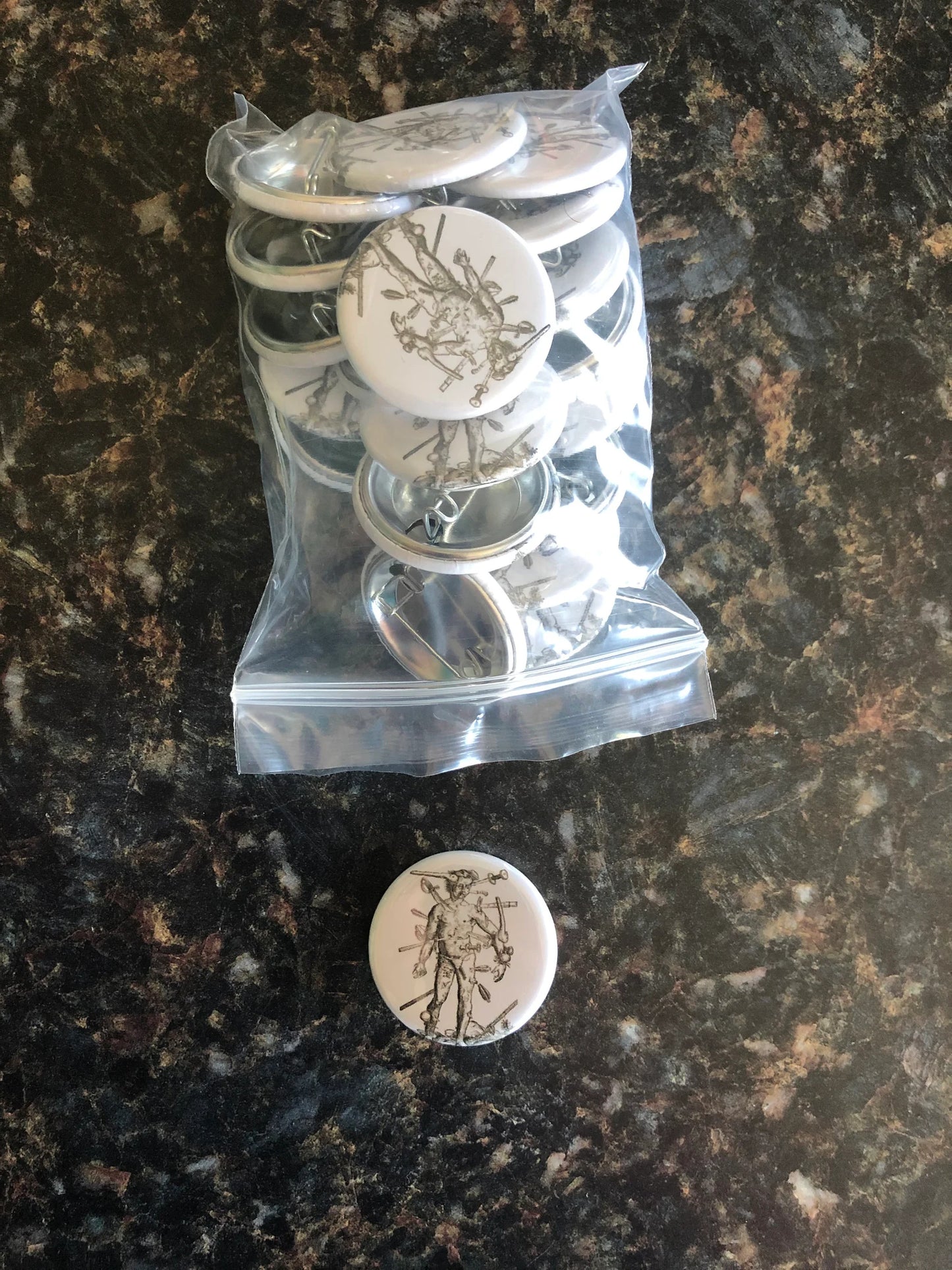 Historical Wound Man Medical Anatomy Pin