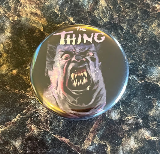 The Thing Creature Pin | John Carpenter 1982 Horror Movie Button | Sci-Fi Monster Collectible